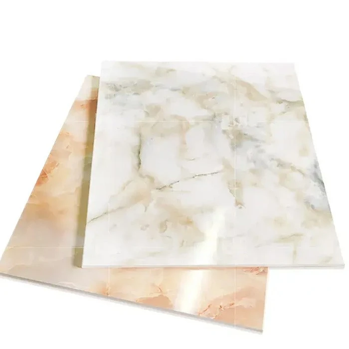 Waterproof PVC Plastik Fèy Faux Marble